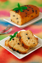 Orange and chocolate plum cake.