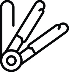 Hair care iron icon outline vector. Hair salon straightener. Ceramic grooming tool
