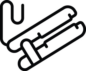 Fototapeta premium Parlor hair straightener icon outline vector. Professional grooming equipment. Keratin treatment straightening tool
