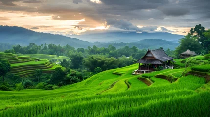Gordijnen Rice Fields at Chiang Mai, Thailand  © Ziyan Yang