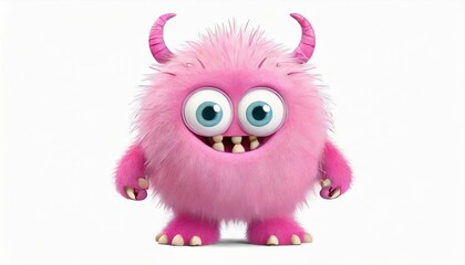 Fototapeta premium a fluffy pink cute monster