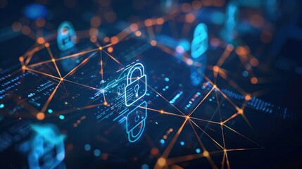 A robust security system network, depicted in digital illustration