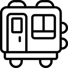 Rail transport freight wagon icon outline vector. Diesel boxcar distribution. Transport rolling stock