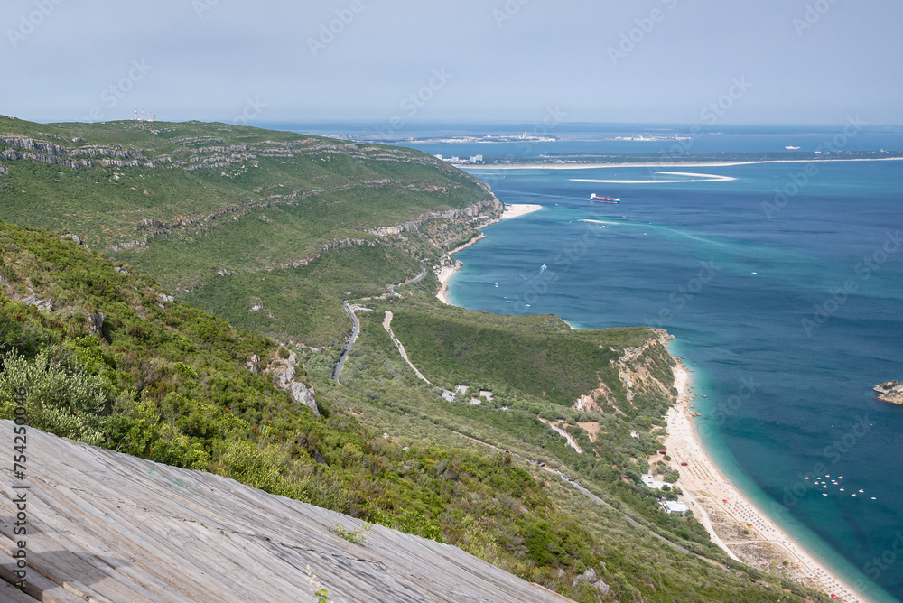 Sticker Miradouro Portinho da Arrabida - viewpoint in Arrabida Natural Park, Setubal District of Portugal