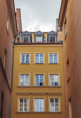 Tenement house on Old Town, historic of Warsaw city, Poland