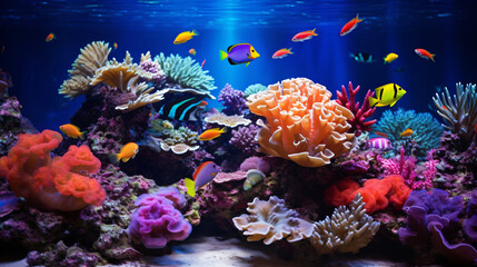 Fototapeta na wymiar Coral Reef Underwater Wonderland of Color and Life ..