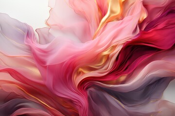 Abstract 3d luxury premium background, colorful flowing curved waves, golden accent, lighting effect - 754250095