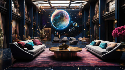 Cosmic inspired interior design .