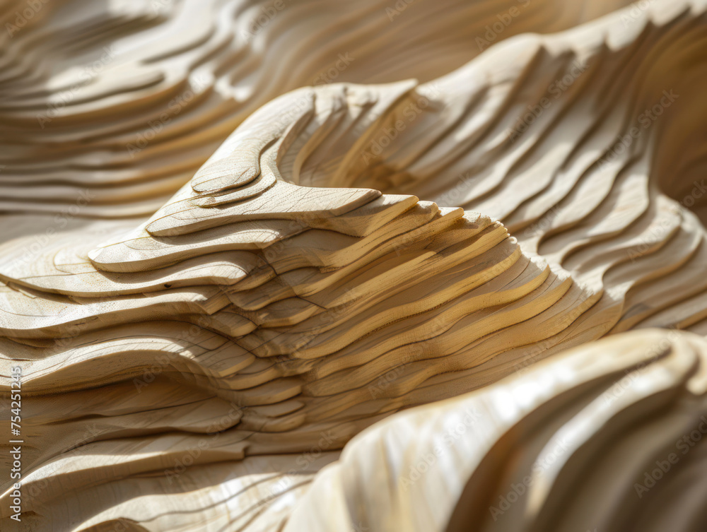 Poster textured smooth abstraction: patterned elegance and delicate grace on a white canvas of nature