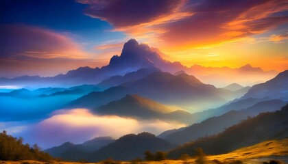 Fototapeta premium unset in the sky