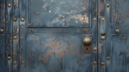 old metal door with handle