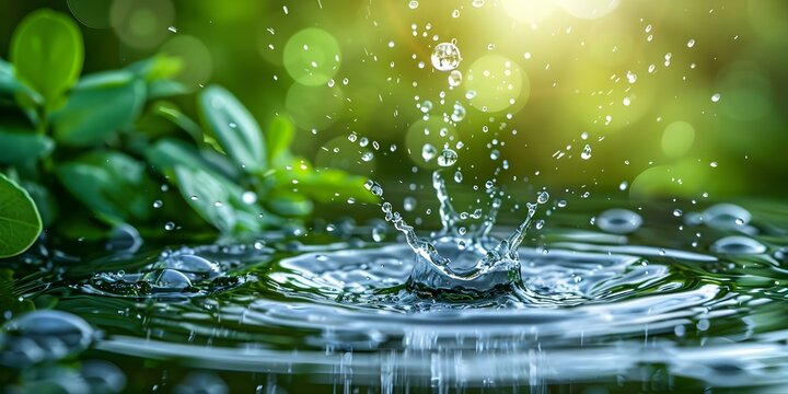 Conserving water to sustain our environment and preserve natural resources longevity. Concept Water Conservation, Sustainable Resources, Environmental Protection