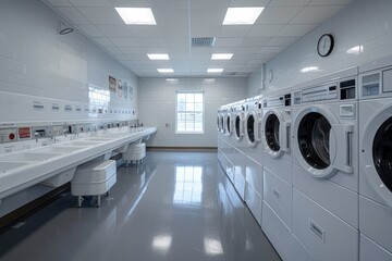 Commercial premises are equipped with modern washing machines that help maintain cleanliness.
