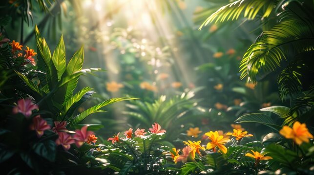 A picture of a garden with leaves and sunlight, symbolizing the unity of the world