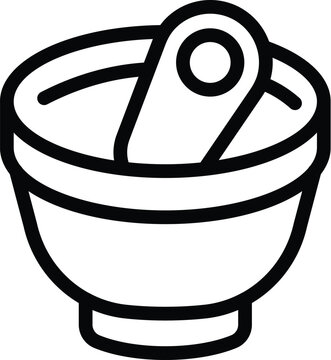 recommend clip art: Grinding bowl icon outline vector. Kitchen tools. Culinary kitchenware items