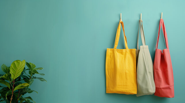 bag or sack bag on white background. Reusable shopping bag. Natural material. Zero waste. Plastic free. Eco friendly concept.