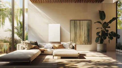 Battery-powered home shines with modern style, natural light, and comfort. Living rooms with battery innovation connect technology, comfort, and nature.