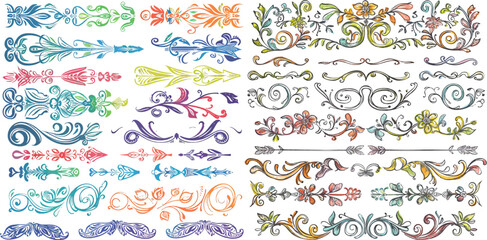 Decorative Floral Dividers, Arrows, Swirls, Scrolls