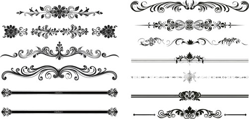 Set of Simple Decorative Page Dividers and Design Elements