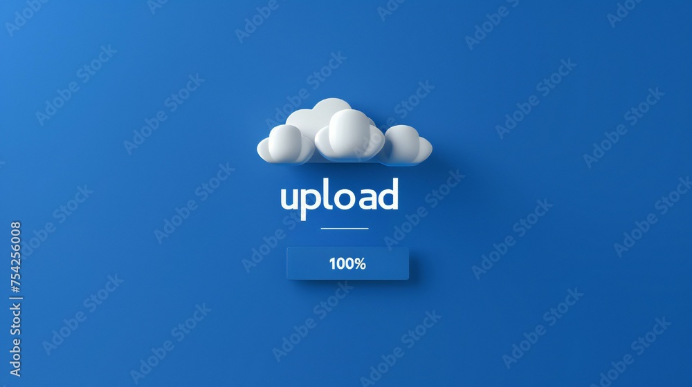 Poster a blue background with a cloud and the words 