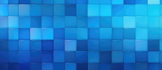 This image features a gradient blue background filled with squares of different sizes, creating a dynamic and visually appealing pattern. The squares vary in shades and dimensions,