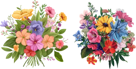 Meubelstickers Mixed flower bouquet isolated © Mark