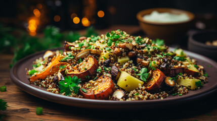 Delicious vegan Quinoa Food Photo .