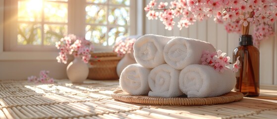 Aromatherapy diffusers and towels set the stage for a blissful spa experience, promoting relaxation and rejuvenation.