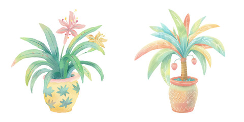 Fototapeta na wymiar cute plant watercolour vector illustration