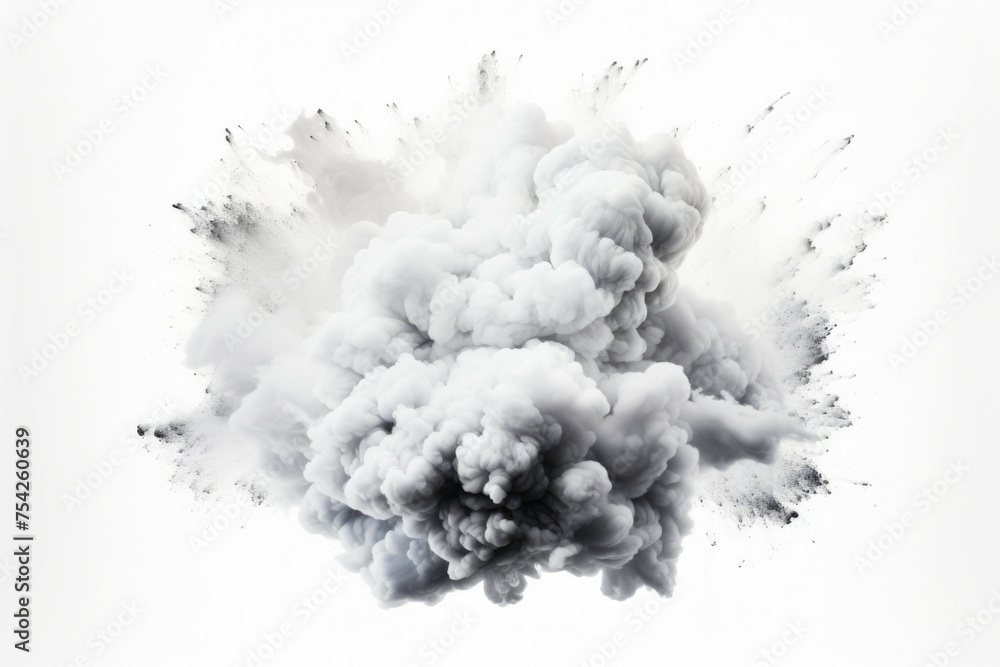 Poster a black and white photo of a billowing smoke cloud. suitable for various design projects