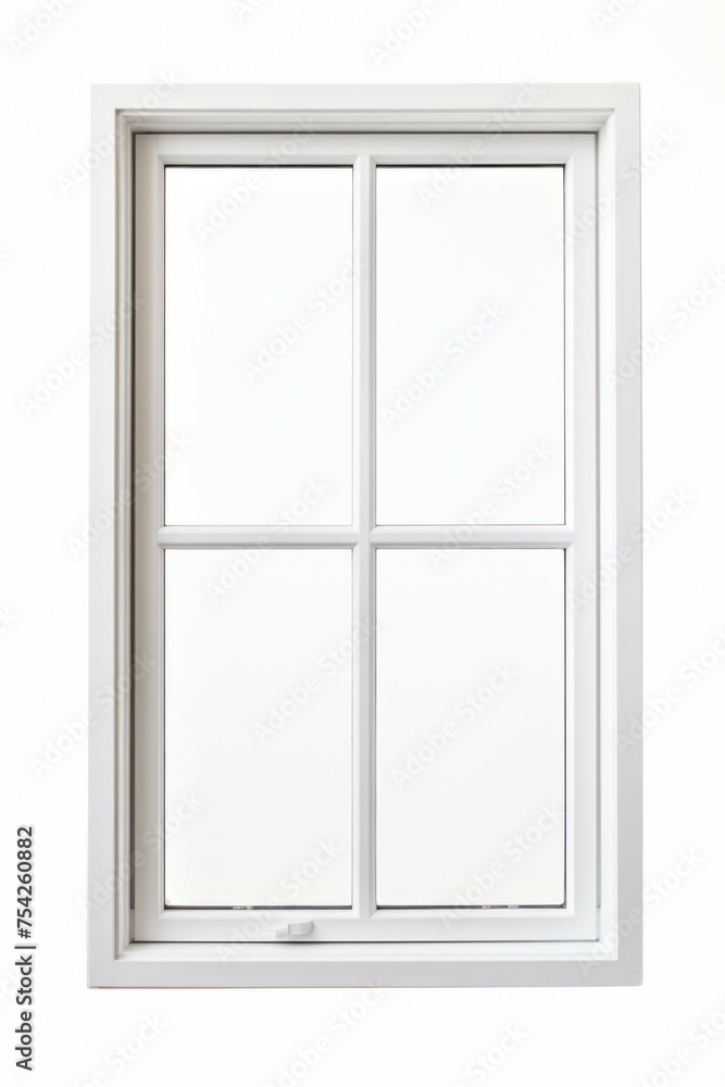 Poster a white window with four panes of glass. suitable for home decor or architecture projects
