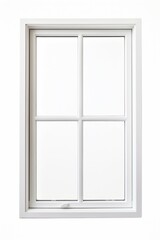 A white window with four panes of glass. Suitable for home decor or architecture projects