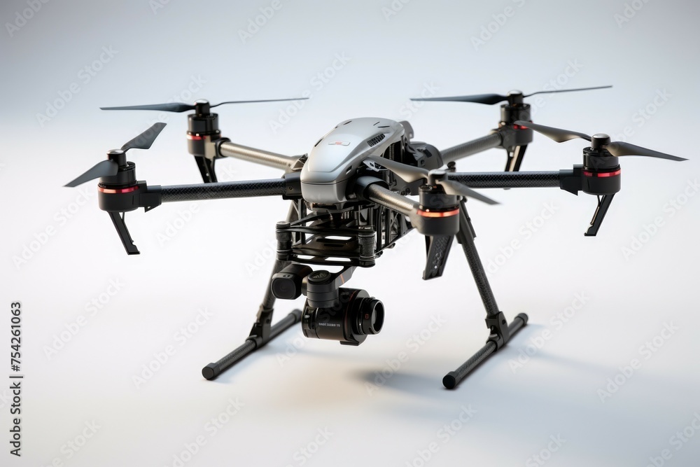 Poster high-tech drone on clean white background. ideal for technology concepts