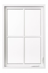 A simple white window with four panes of glass. Ideal for architectural projects