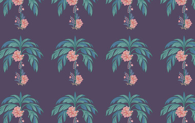 Illustrated by hand mughal floral motif, jaals and seamless patterns. Colorful overall chintz and traditional designs  