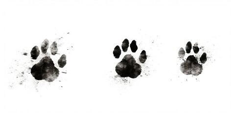 A close-up photo of dog's paw prints. Suitable for pet-related designs - obrazy, fototapety, plakaty