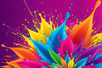 Fototapeta na wymiar Holi Colorful and Joyful Background 