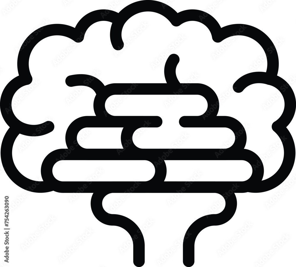 Aufkleber brainstorm process icon outline vector. brain logical thinking. collaborative group research