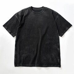 Stonewashed Blank Black T-shirt Mocup