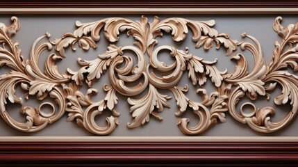 Detailed shot of a decorative design on a wall, perfect for interior design projects