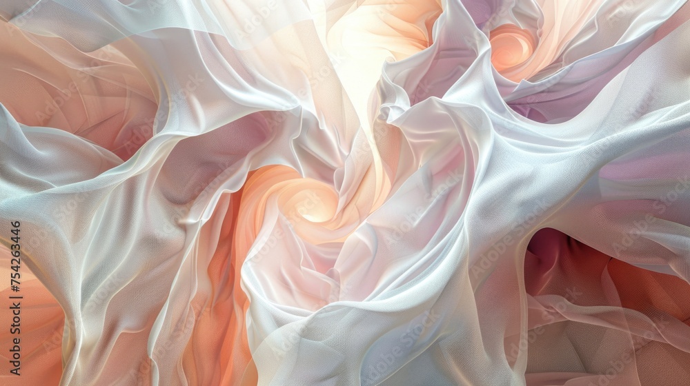 Aufkleber beige-pink abstract background with an amorphous light structure. ai generative.