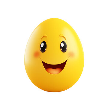 Smiley face-Easter egg on white