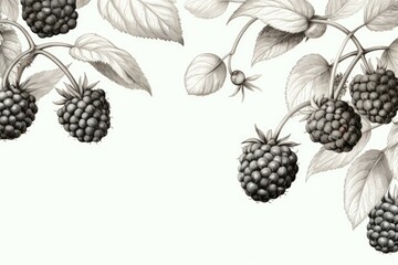 A cluster of ripe blackberries on a branch. Perfect for food and nature concepts