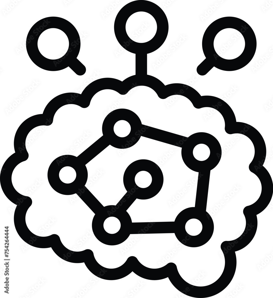 Poster imagination exercise icon outline vector. strategy discussion. cognitive ideas session