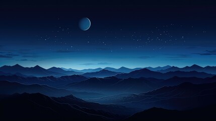 Fototapeta premium A stunning view of a mountain range at night. Perfect for outdoor and nature enthusiasts