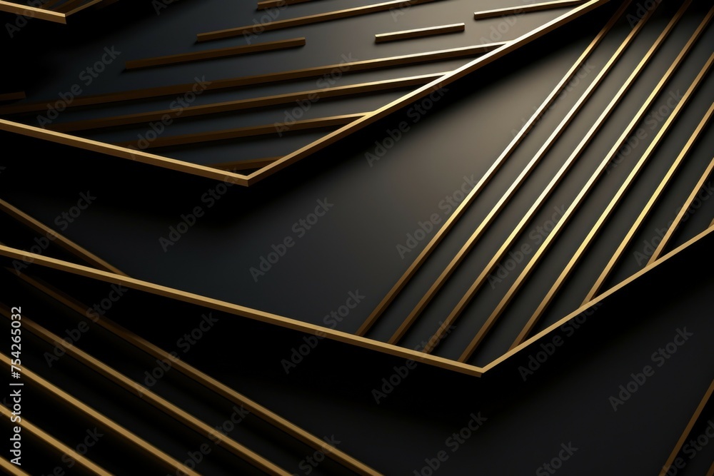 Aufkleber abstract black and gold background with lines, suitable for various design projects
