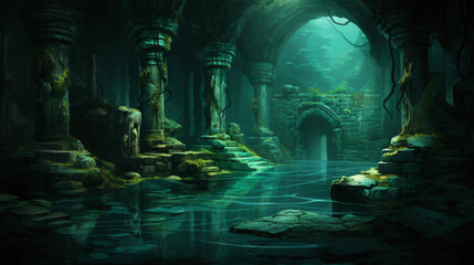 Enigmatic Underworld Subterranean Realm of Mysteries . - obrazy, fototapety, plakaty