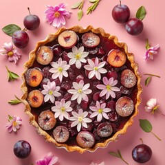 Obraz na płótnie Canvas spring fruit pie.