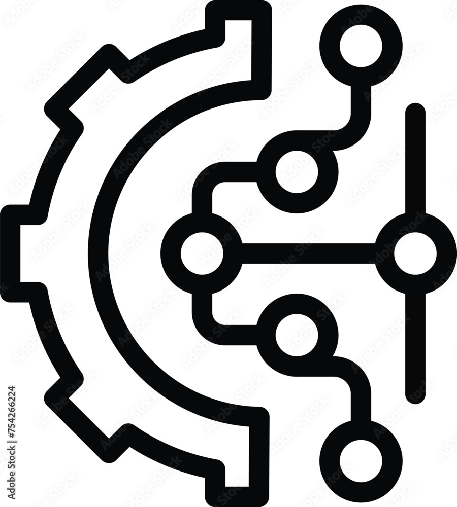 Poster brainstorming gear icon outline vector. group maze solving. effective teamwork mapping