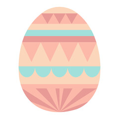 Painted Easter egg illustration. Flat style design, isolated vector. Easter holiday clip art, seasonal card, banner, poster, element